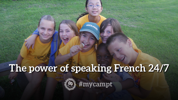 french campers smiling at french overnight camp