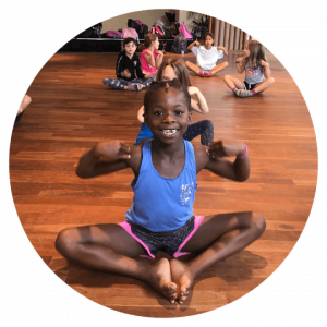 campers doing yoga