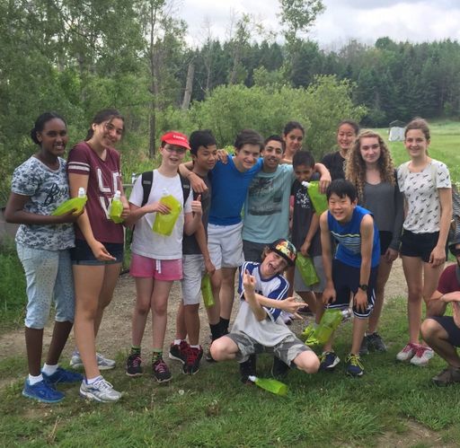 Group of campers posing outside at our leadership camp