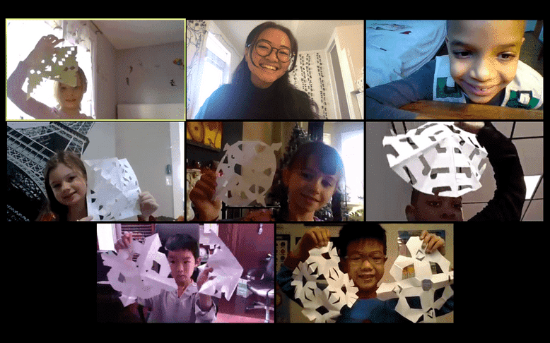 kids making snowflakes online
